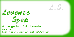 levente szep business card